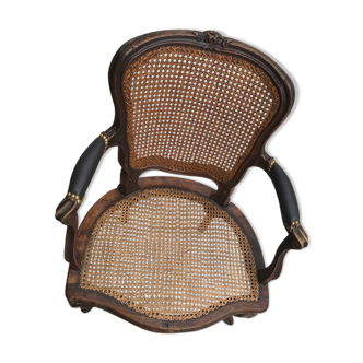 Fauteuil en bois, canné du 19ème