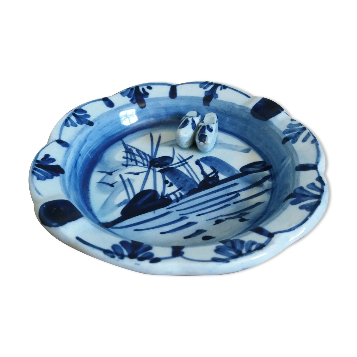 Cendrier peint à la main bleu de Delft