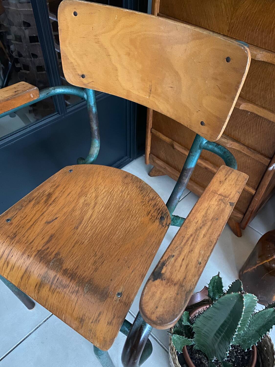 Vintage schoolmaster armchair