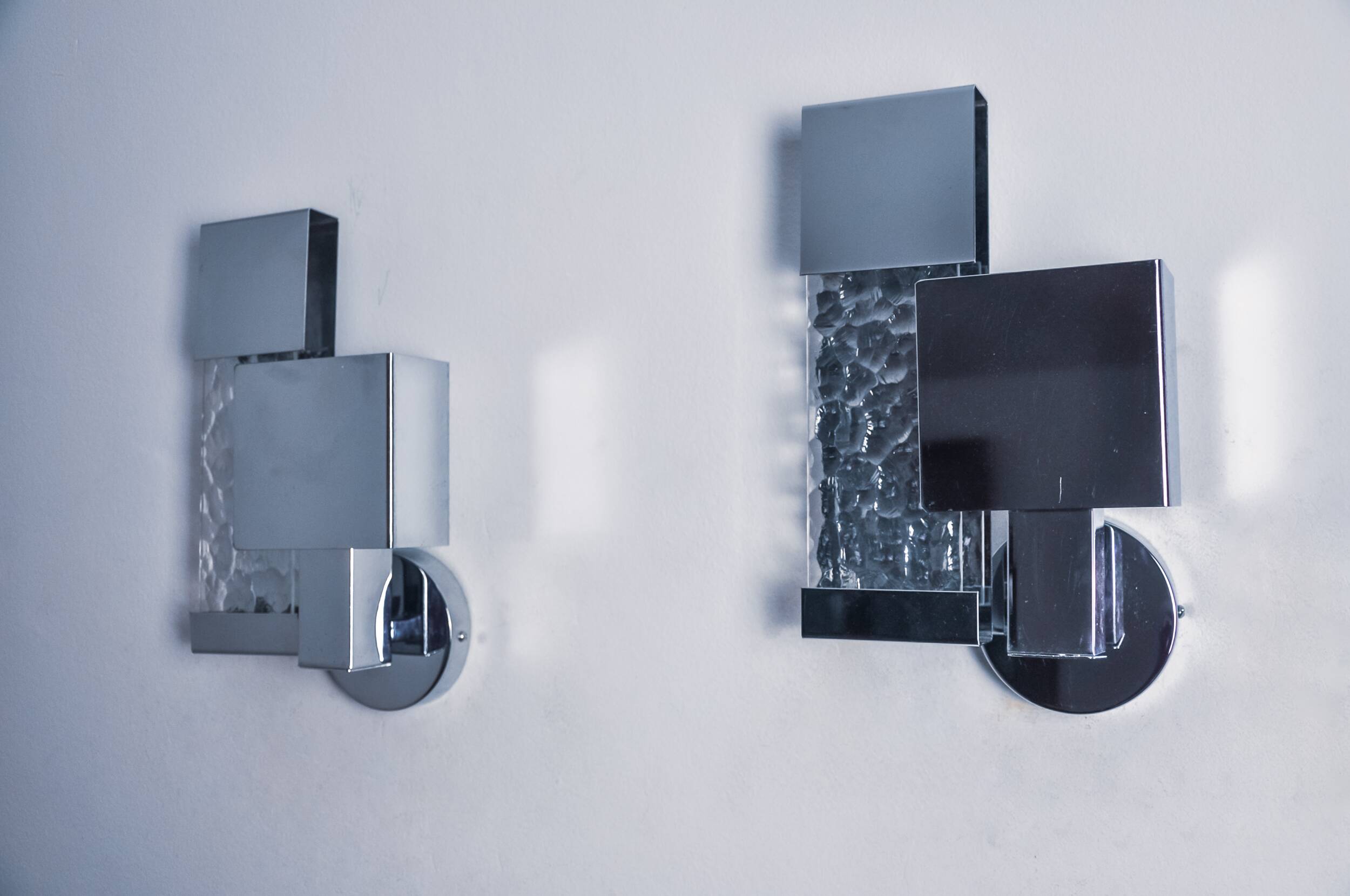 Pair of Space Age wall lights, Italy, 1970