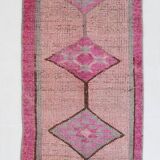 3x12 Pink Persian Vintage Runner Rug, 92x355Cm SK 18193