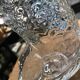 Transparent glass vase fish-shaped