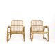 Pair of large Italian rattan armchairs from the 60s.