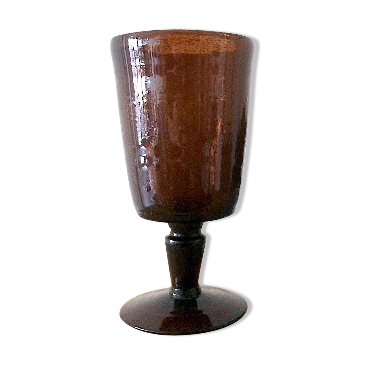 Large walking glass Biot in bubbled glass