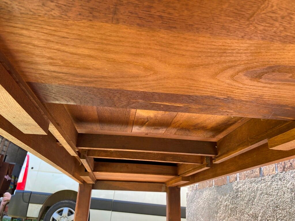 Solid oak dining farm meal table 1980