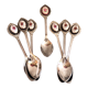 Set of 7 small dessert spoon or coffee with porcelain cabochon