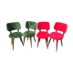 Chaises fourrures pieds compas