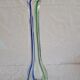 Vintage Murano glass filigree soliflore vase in blue and green.
