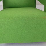 Set of 2 green "utrecht" lounge chairs Gerrit Rietveld for Cassina, 1980's italy