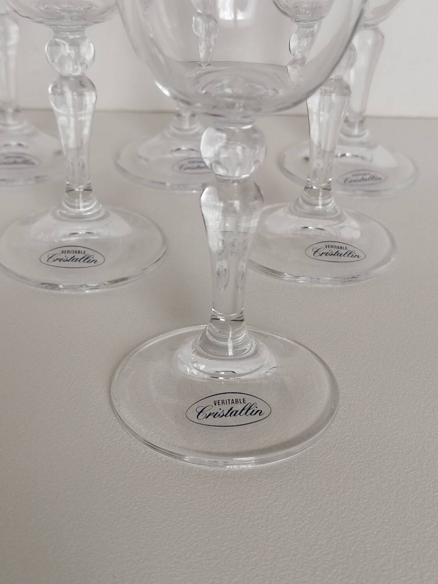 6 crystal glass stemware