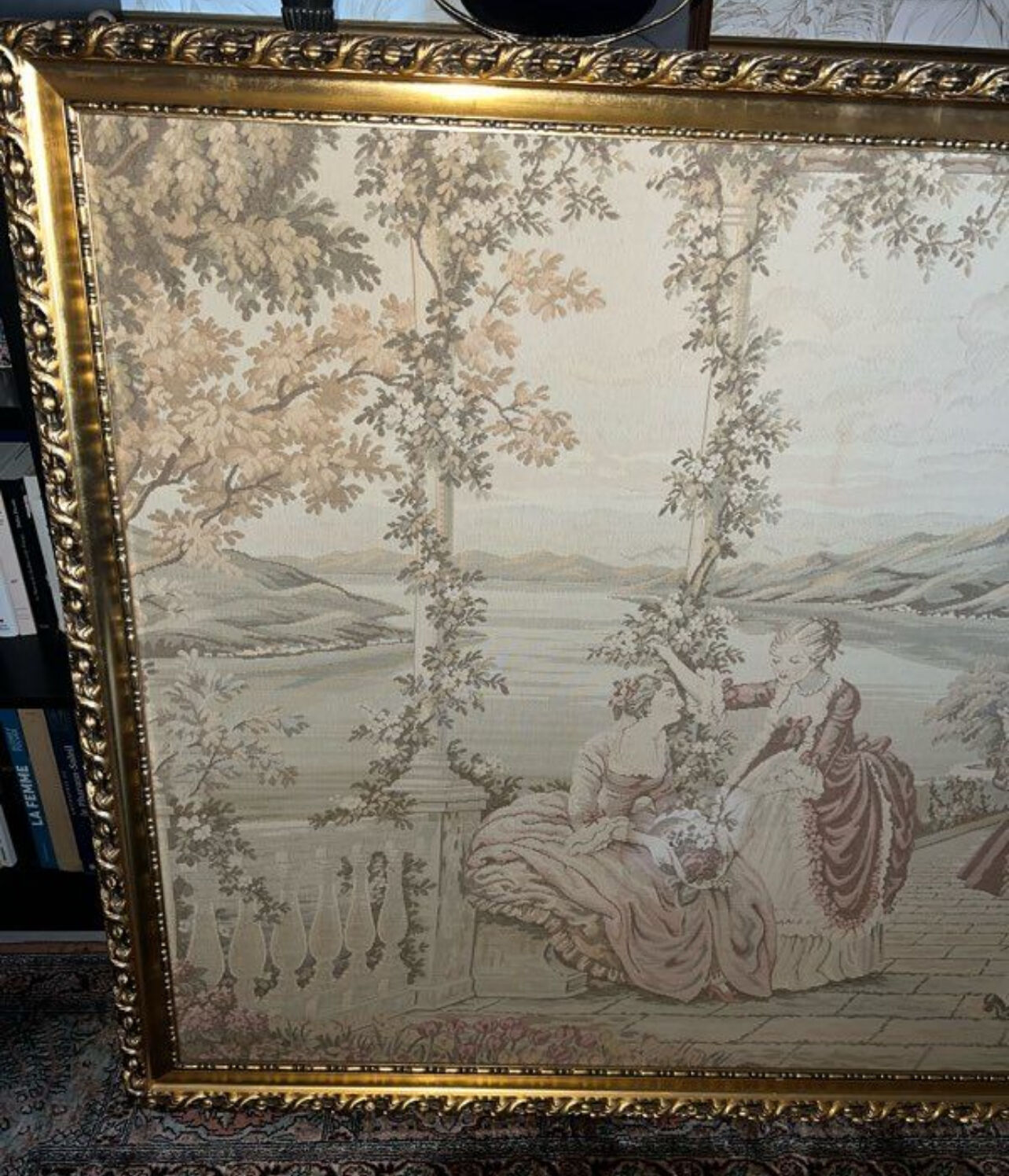 Large Aubusson Tapestry - 18th Century Gallant Scene - 200x10