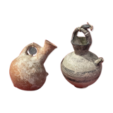 2 small pitchers in antique terracotta