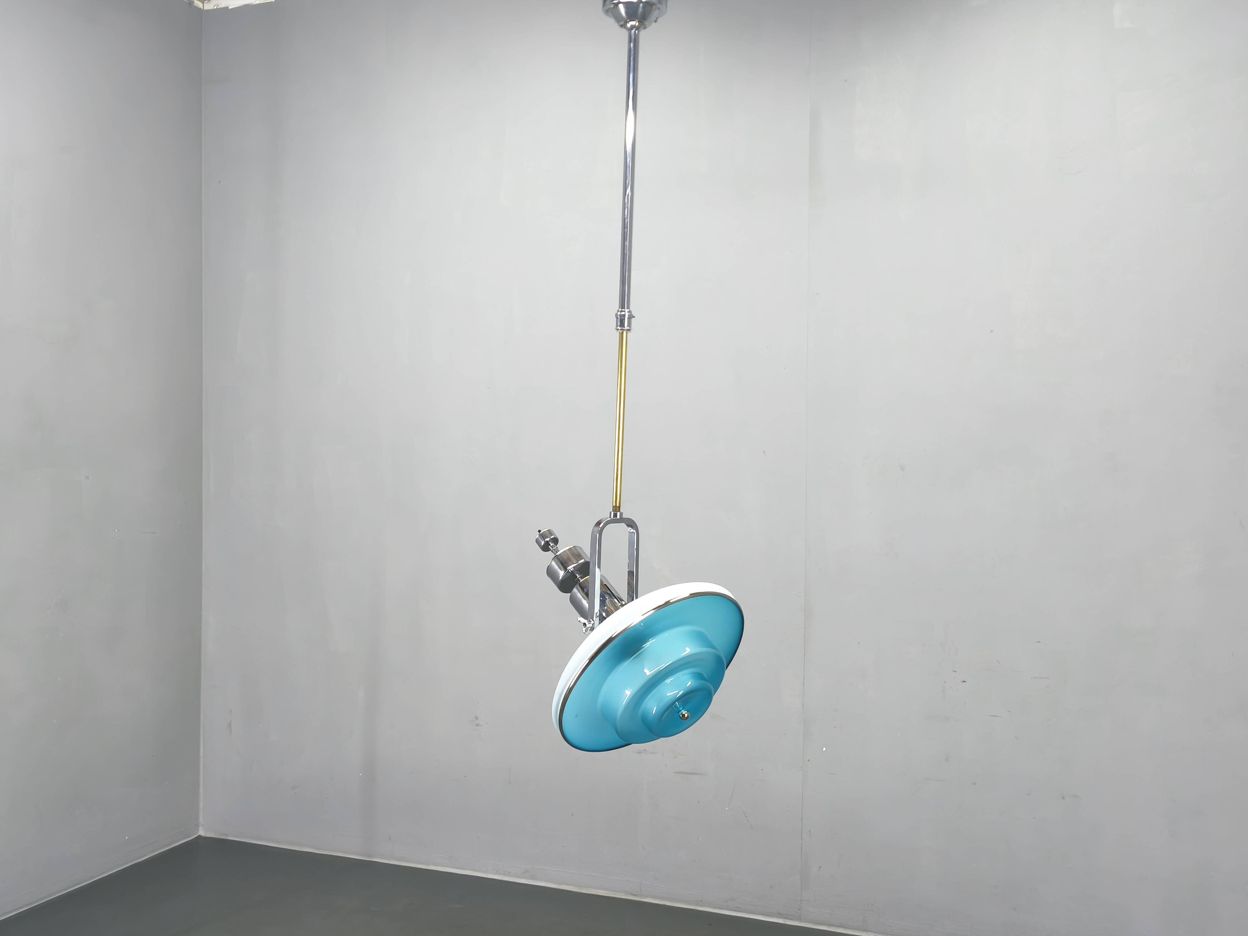 Rare Bauhaus Adjustable Ceiling Light by Otto Mueller, 1930s