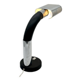 Targetti chrome and black lamp, 1970s. italy