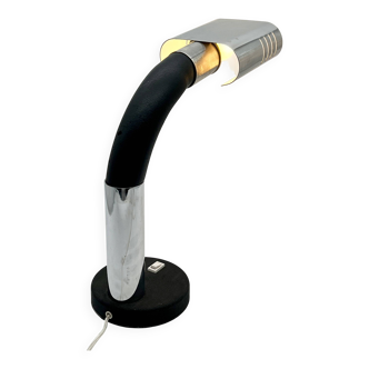 Targetti chrome and black lamp, 1970s. italy