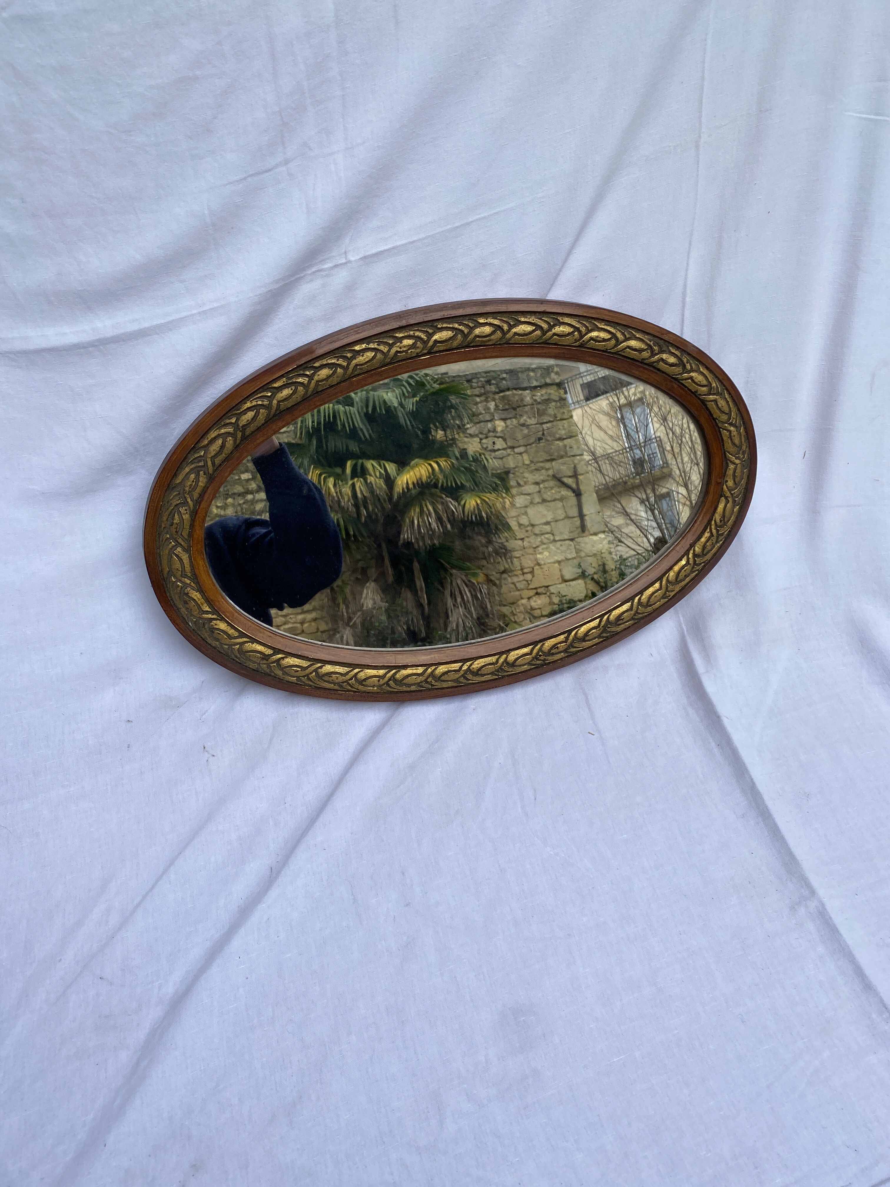 Mirror oval art deco 60x36cm