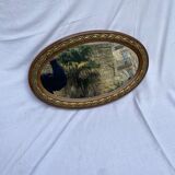 Mirror oval art deco 60x36cm