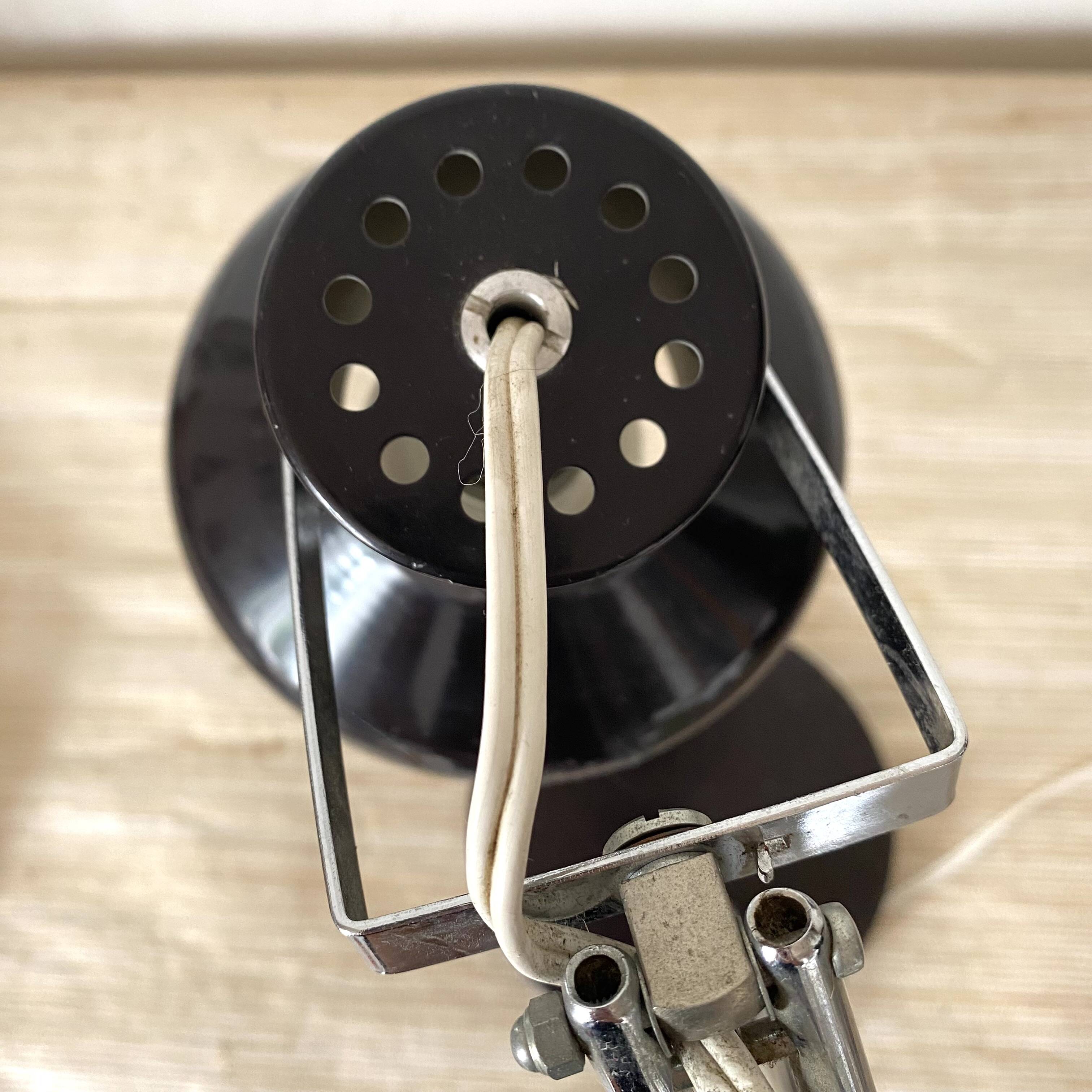 Adjustable metal and chrome desk lamp, 1960s-70s