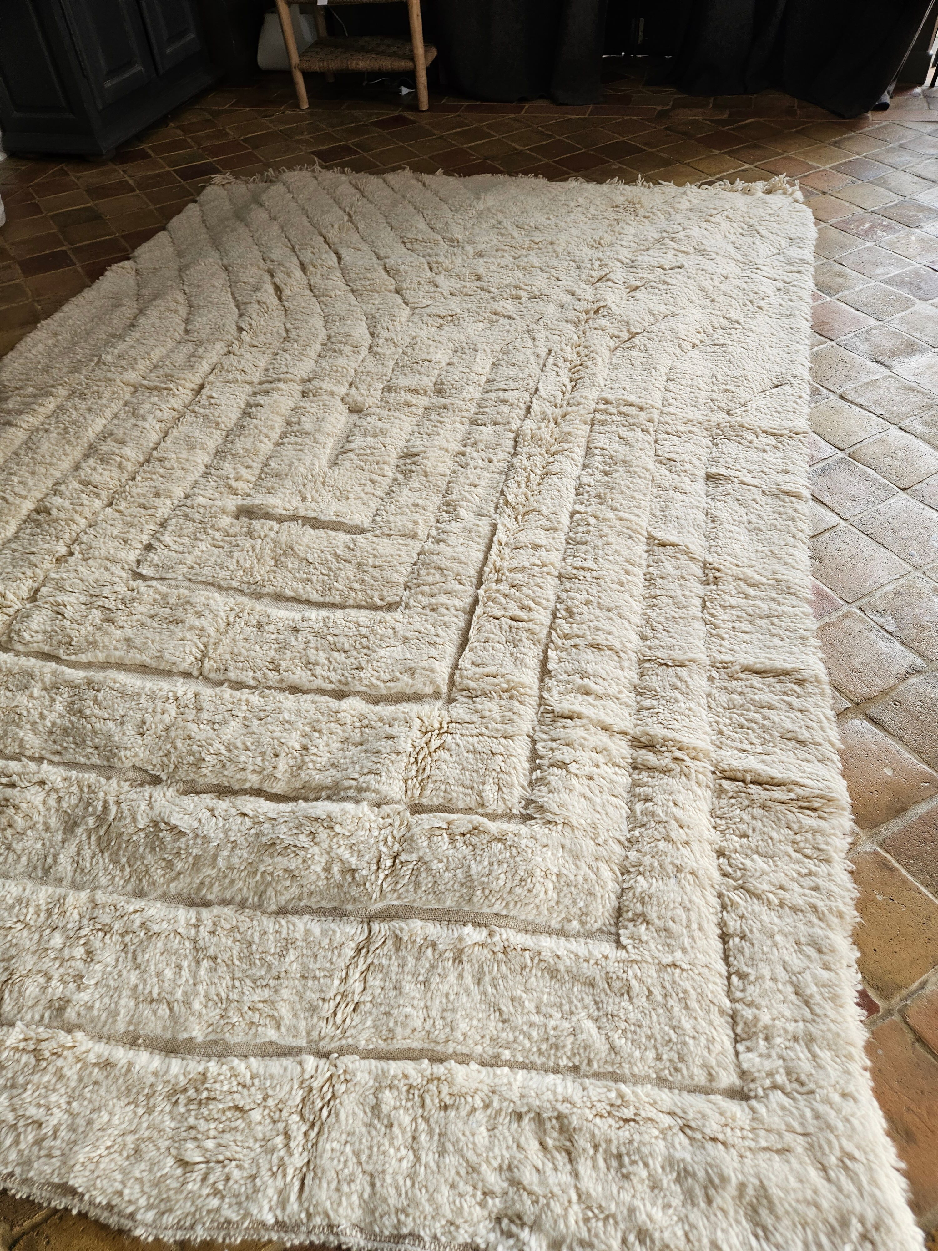 New beni ouarain wool rug