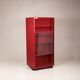 Double-face rotating display cabinet in red lacquer by Arflex, 1980s