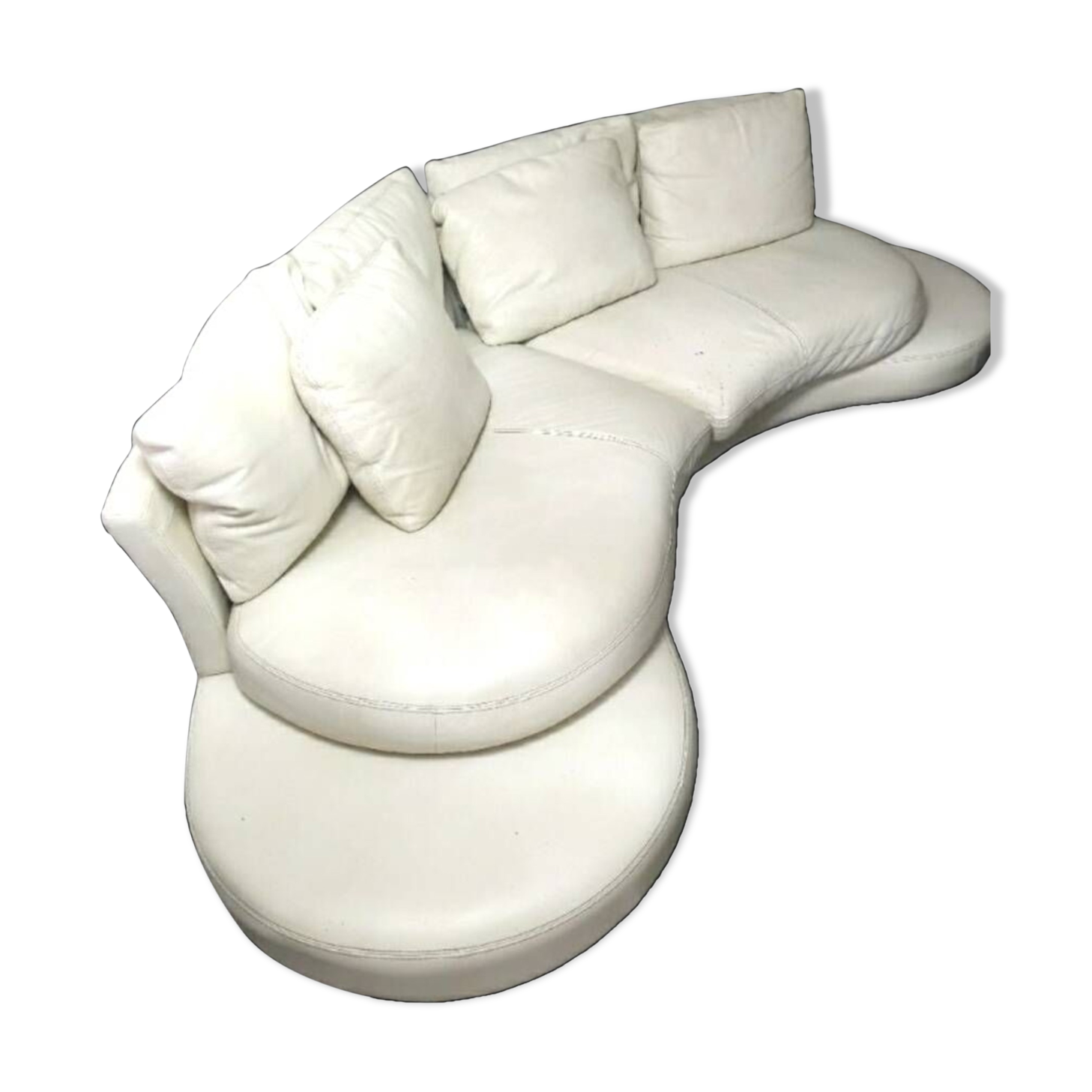 High-end white leather sofa