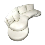 High-end white leather sofa