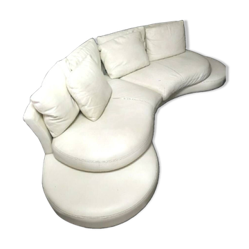High-end white leather sofa