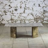 Table basse en travertin terrazzo, 1970