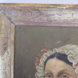 Antique 19th Century Portrait of a Woman French Flemish School Oil Painting