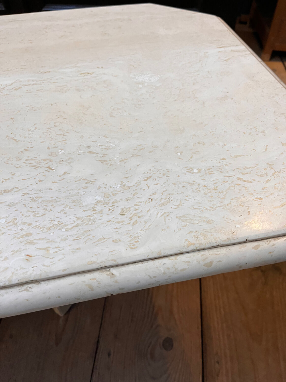 Travertine coffee table
