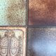 Vintage coffee table in wood and ceramic from the 70s