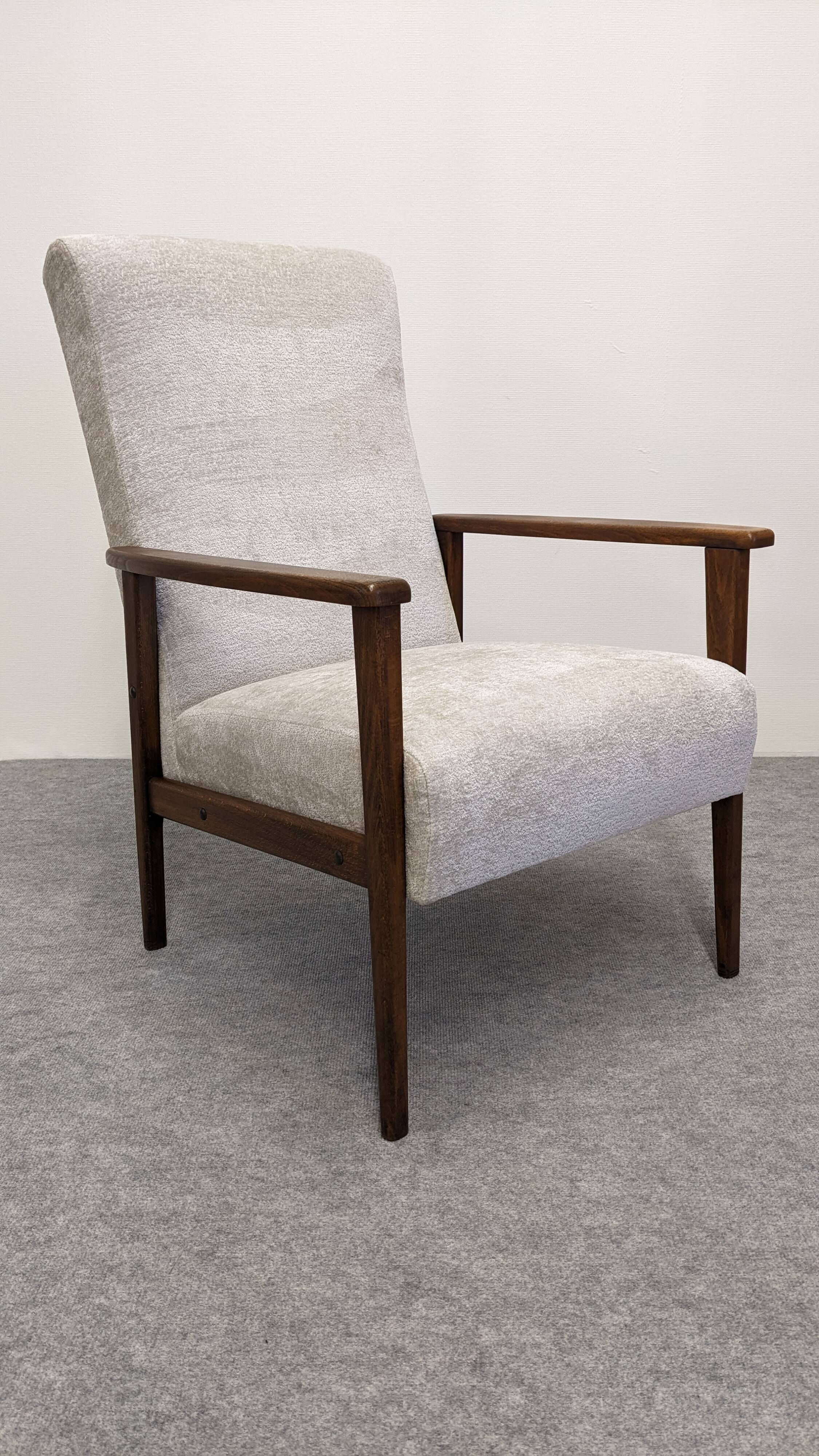 Pair of vintage stained beech armchairs from the 50s/60s