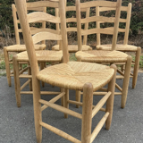 Set of 6 straw chairs