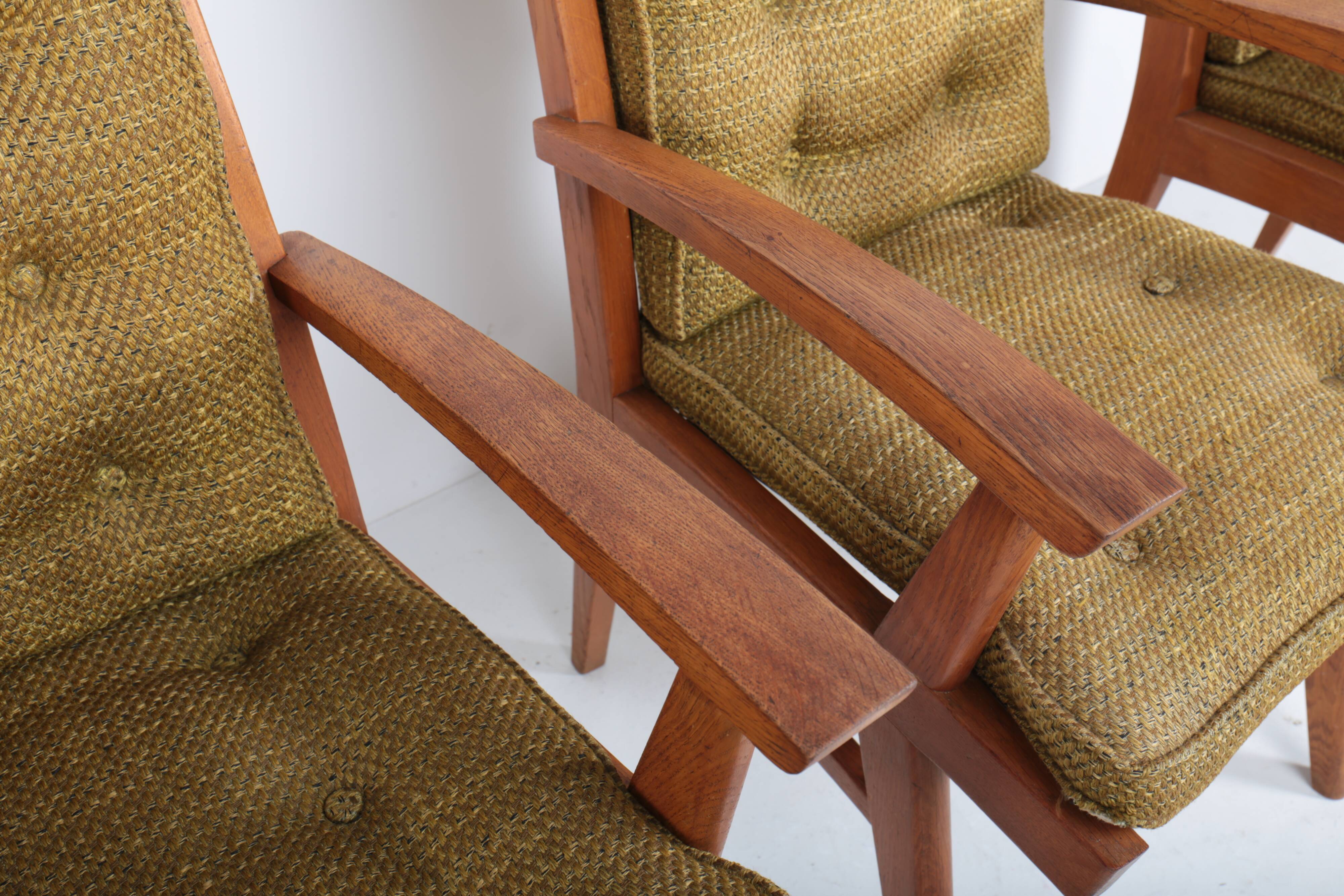 Set of 4 vintage Free-Span FS-116 armchairs, 50s