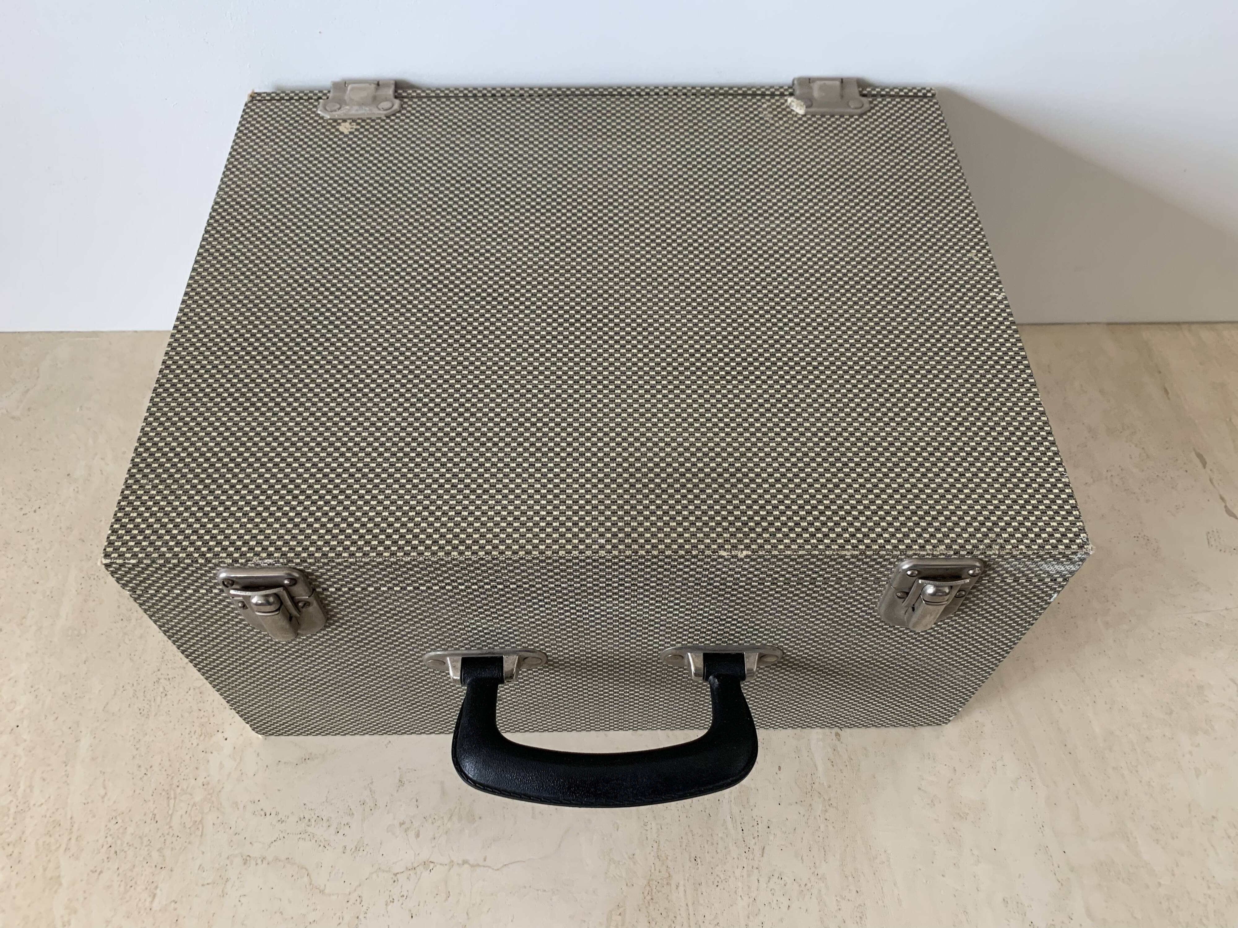 Suitcase, vintage upholstered box