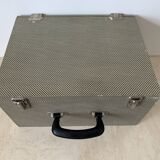 Suitcase, vintage upholstered box
