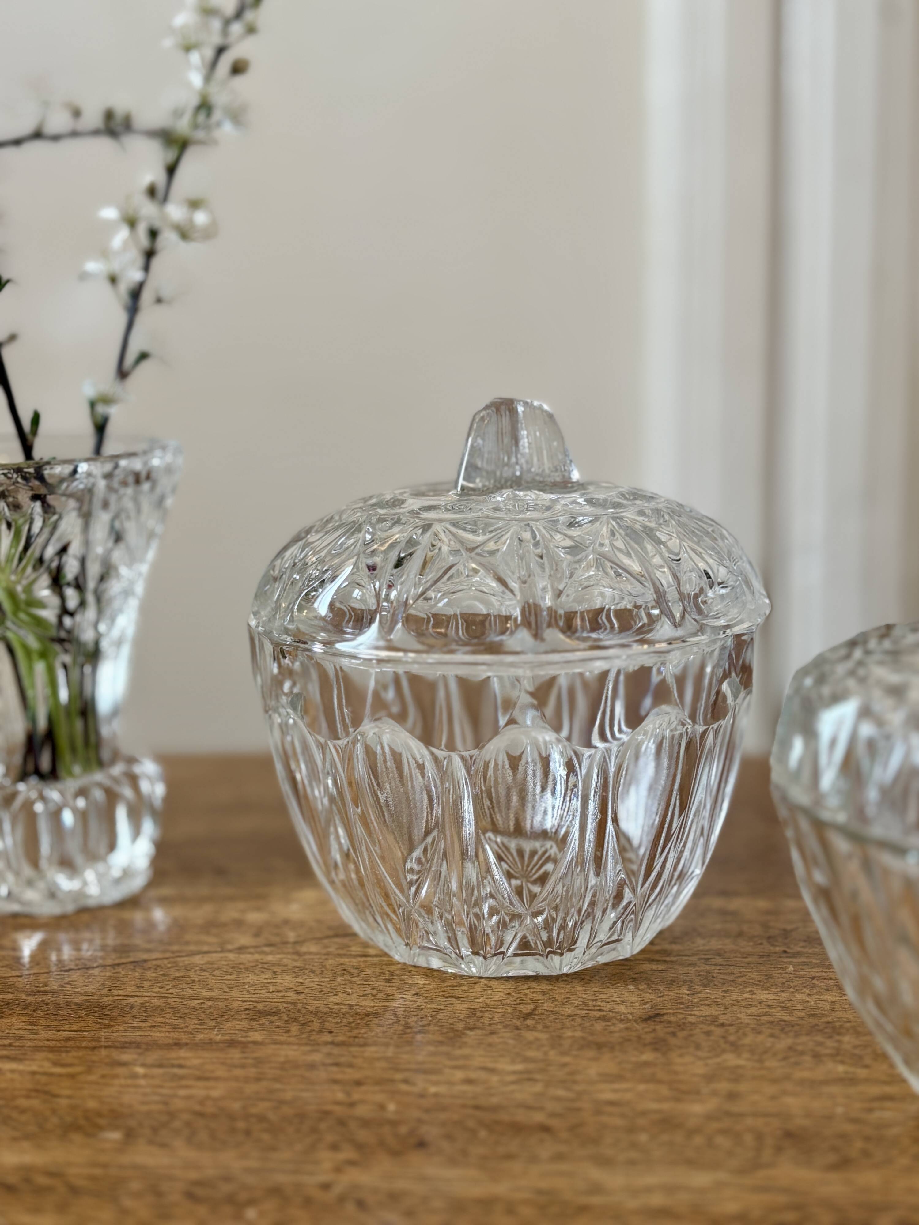 Set of 3 vintage glass candy jars