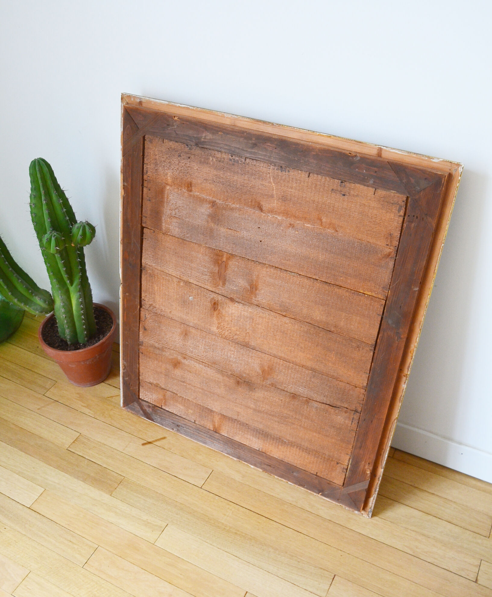 Miroir de cheminée XIXème siècle bois et stuc