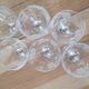6 small vintage engraved glass stemware