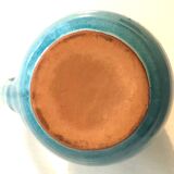 Blue ceramic pitcher