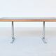 Warren Platner writing desk leather and oak Knoll United States 1970