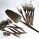 Silver-plated cake service / 12 forks and silver cake server
