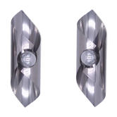 Pair of chromed wall lamps space age 1970