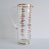 Vintage glass jug, Bohemia Glass, 1960's.
