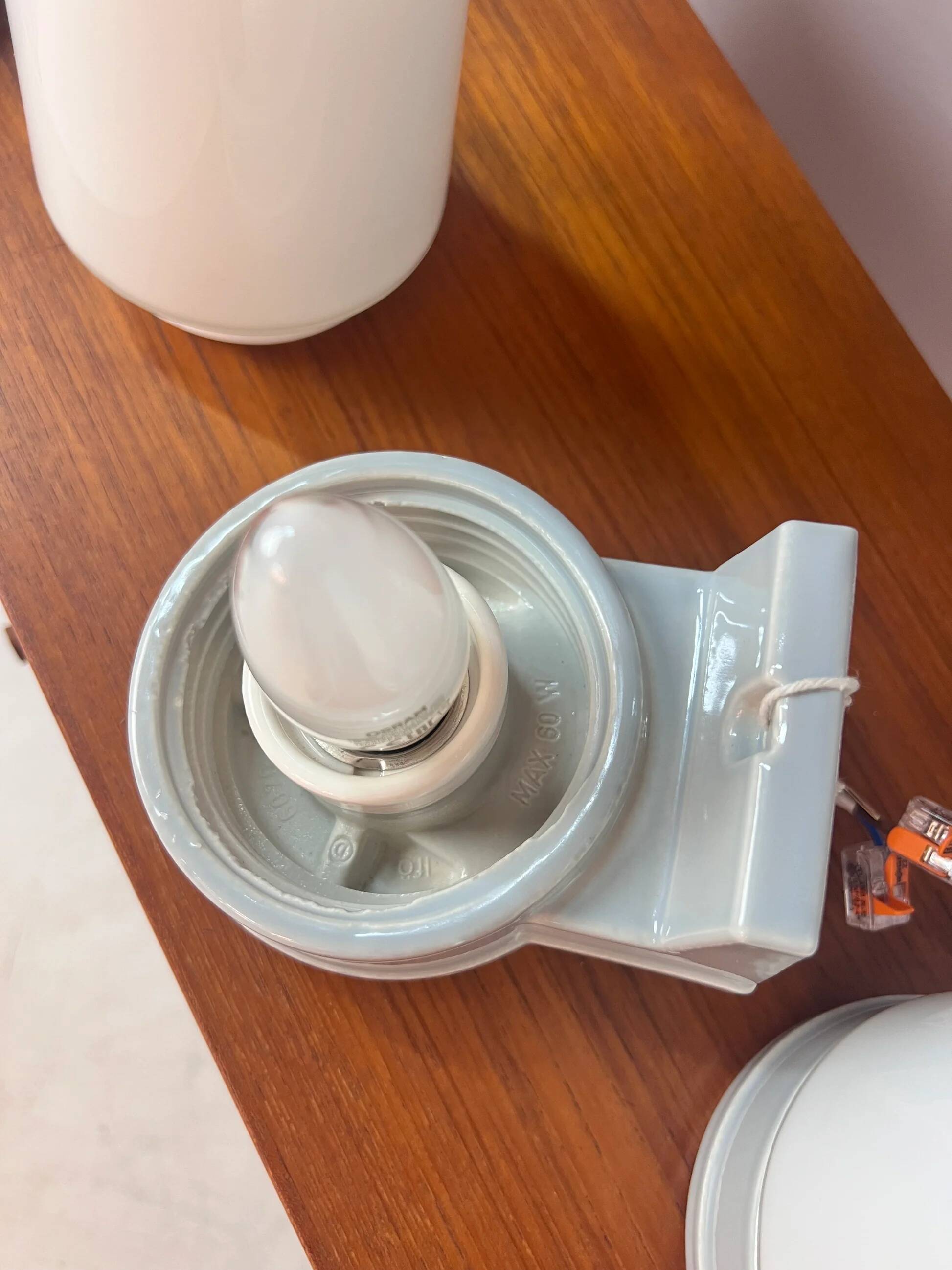 Set: 2x Wall Lamp Model 6070 light grey Sigvard Bernadotte for Ifö