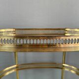 Table, Rolling Bar, Gilded Brass Serving Trolley, 1960s, 20th Century