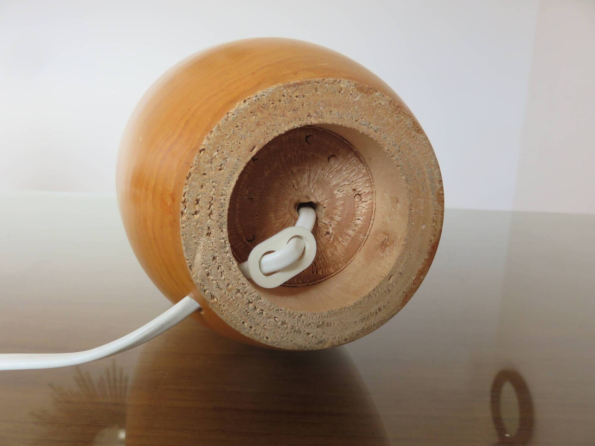 Lampe en orme massif, années 80