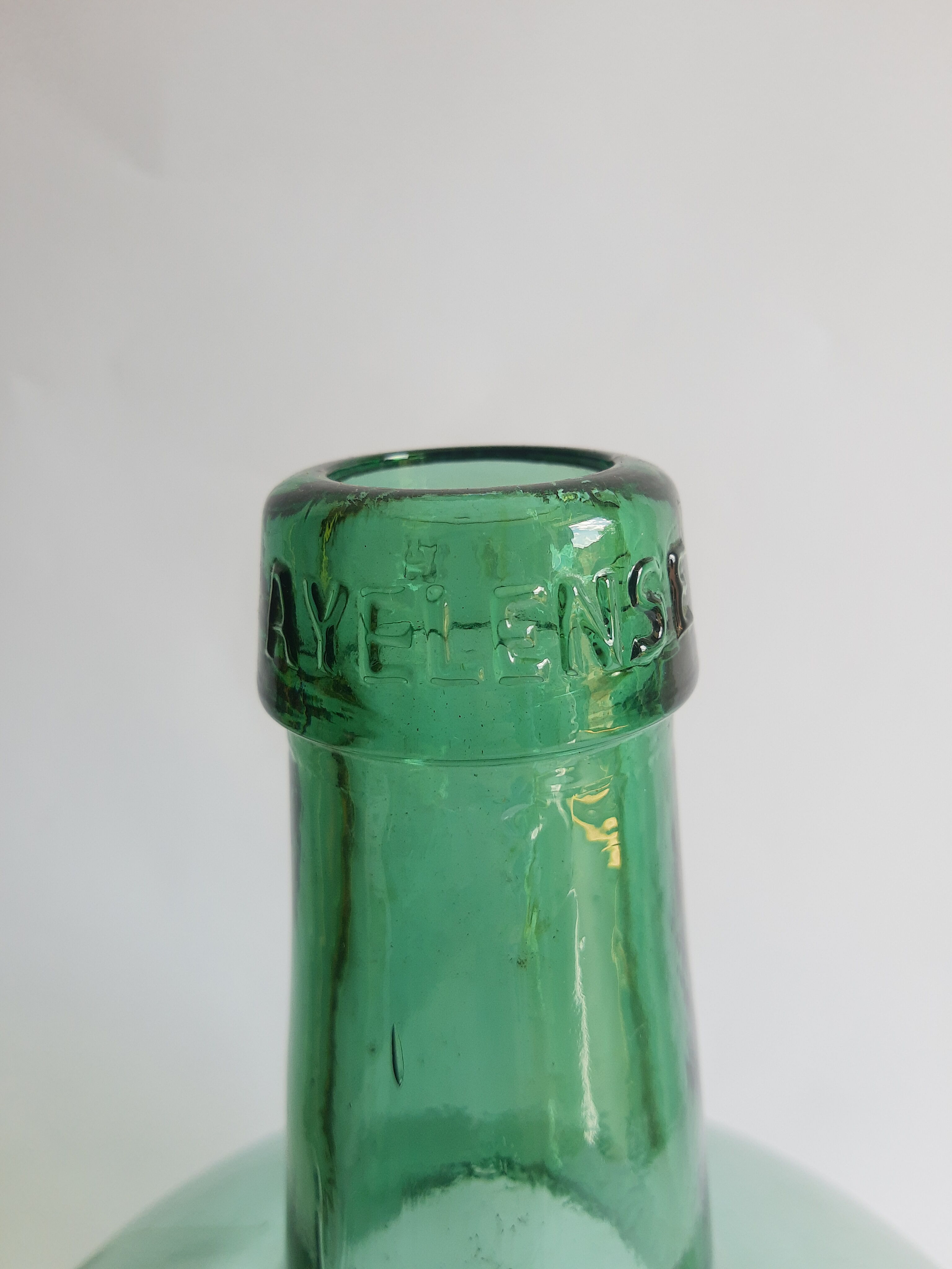Vintage Ayelense Green Glass Demijohn