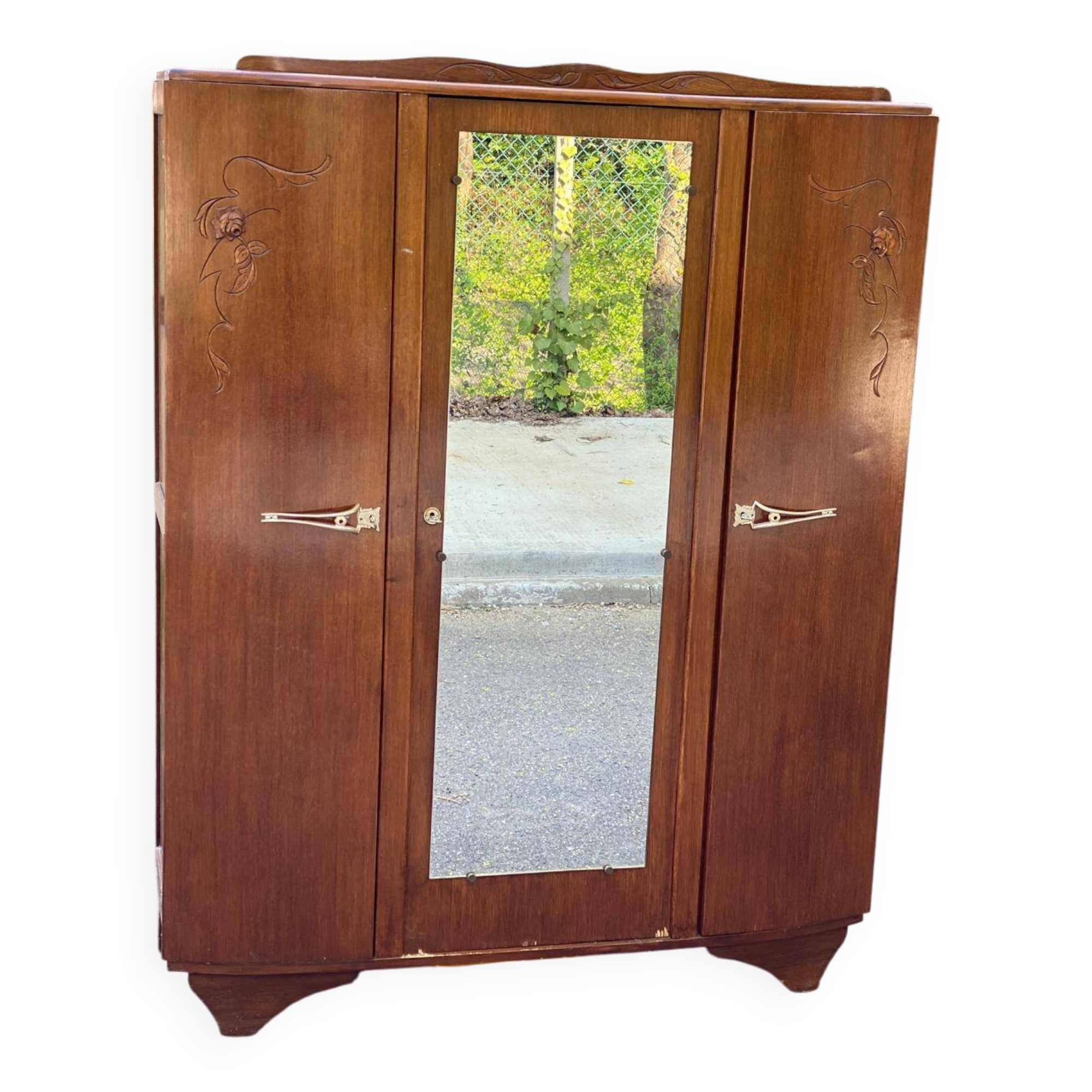 Art Deco wardrobe with mirrored door 145cm