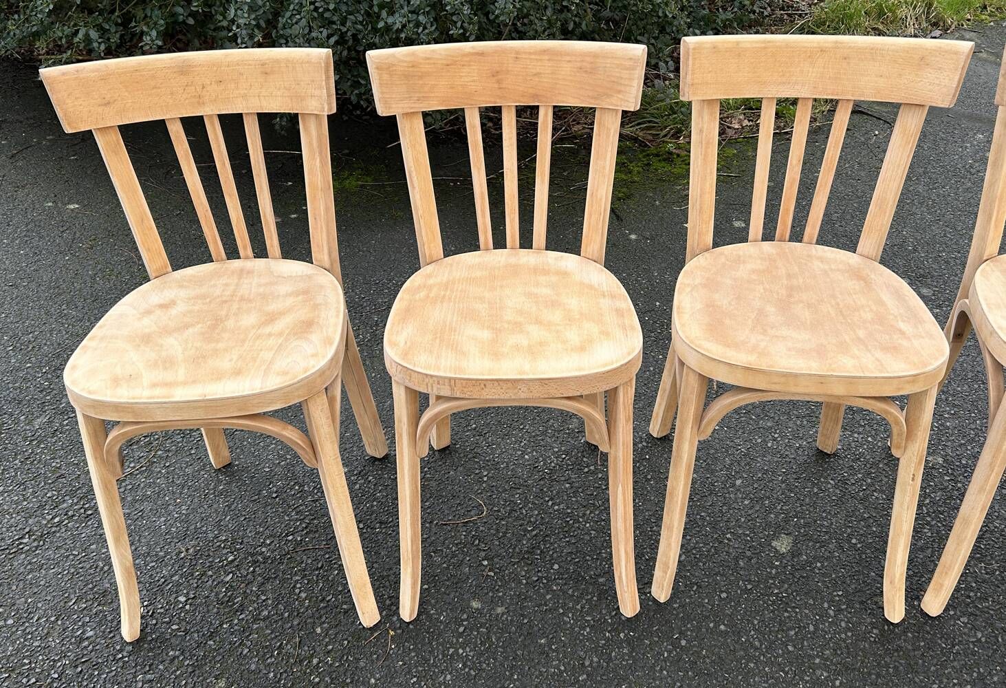 Set of 6 Baumann chairs No. 43, raw wood, ready to paint or sand